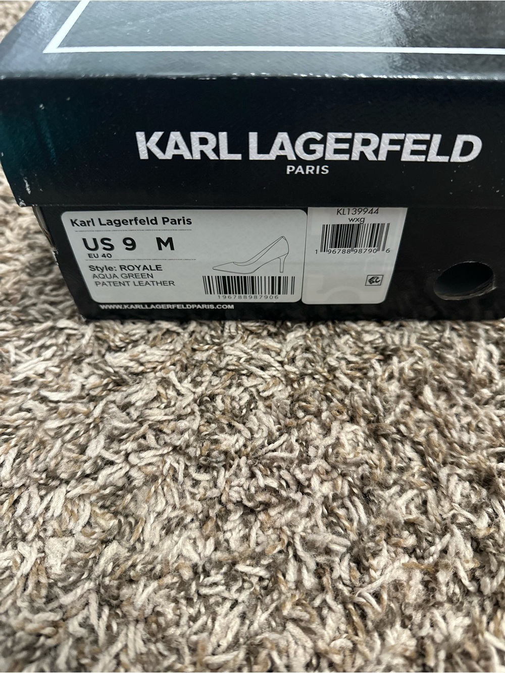 Karl Lagerfeld Teal Pointed Patent Pumps - Picture 4 of 4